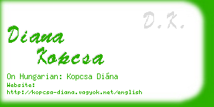 diana kopcsa business card